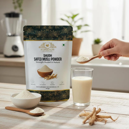 AYURVEDASAR Safed Musli Root Powder 100g | Pure & Natural Herbal Supplement for Strength, Stamina & Vitality (Pack of 2)