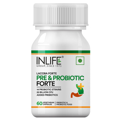 INLIFE Probiotics Forte 25 Billion CFU, 14 Strains with Lactobacillus Reuteri, Gut Digestive & Immune Health, Men Women, 60 Veg Capsules (Pack of 2)
