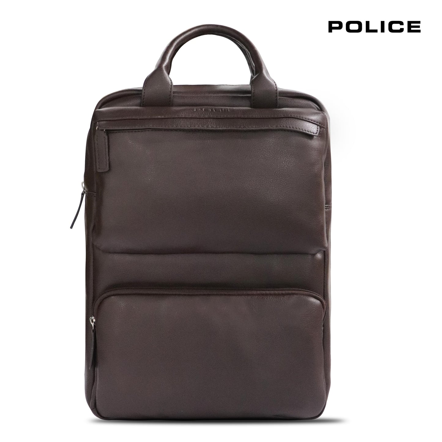 Police Leather Laptop Backpack for Men & Women | 15 inch College Bag fo- image 2