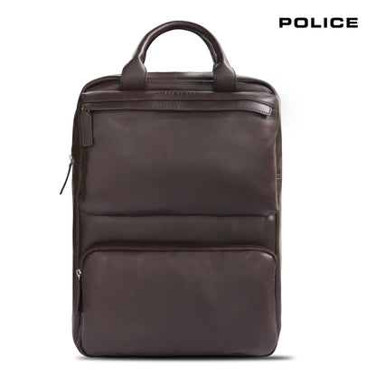Police Leather Laptop Backpack for Men & Women | 15 inch College Bag fo- image 2
