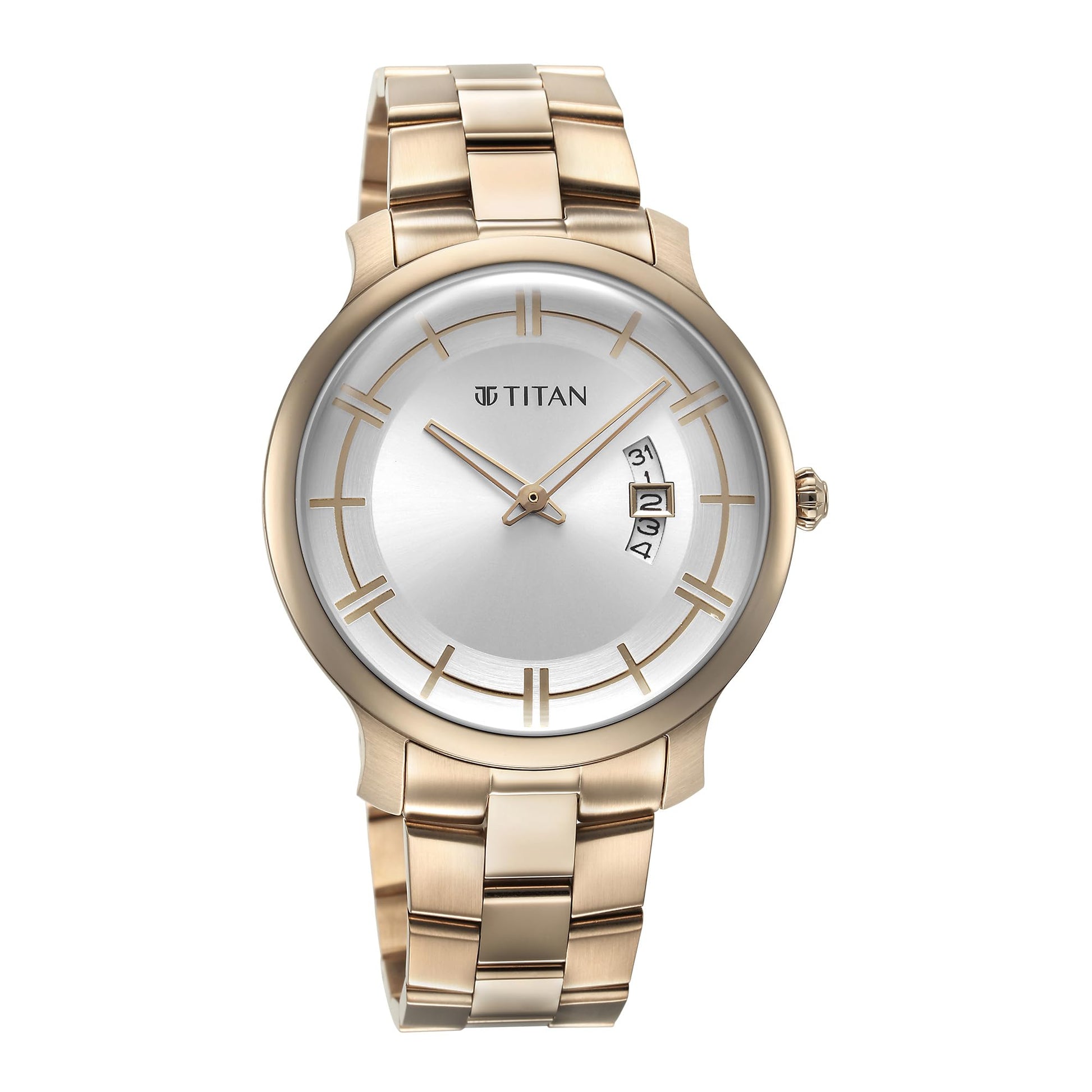 Titan Classic Distincta Quartz Analog with Date Silver Dial Rose Gold S- image 5