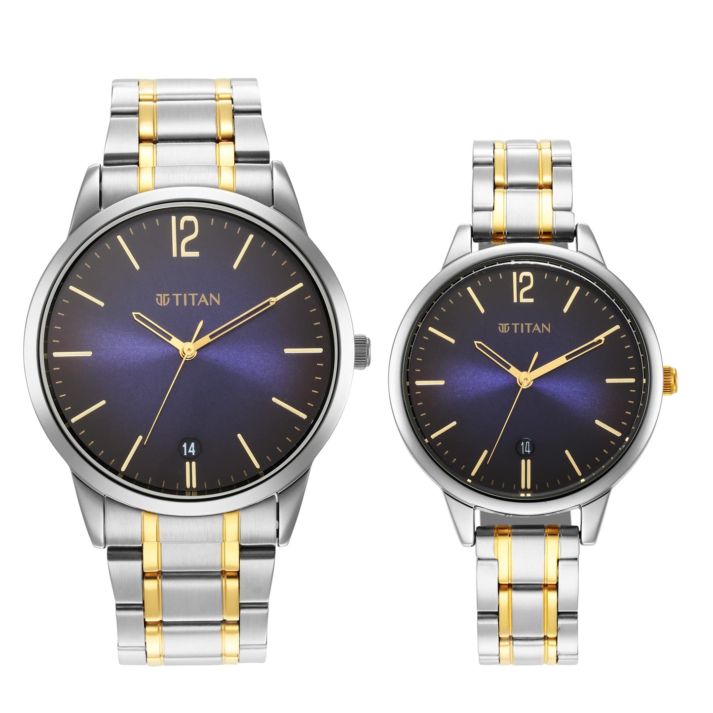 Titan Men Stainless Steel Analog Blue Dial Watch-18062617Bm01, Band Color-Multic