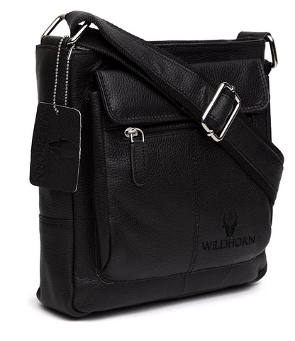 WildHorn Genuine Leather Sling Bag for Men | Durable, Portable & Stylish | Zipper Closure | Front Zip Pocket | 1-Year Warranty