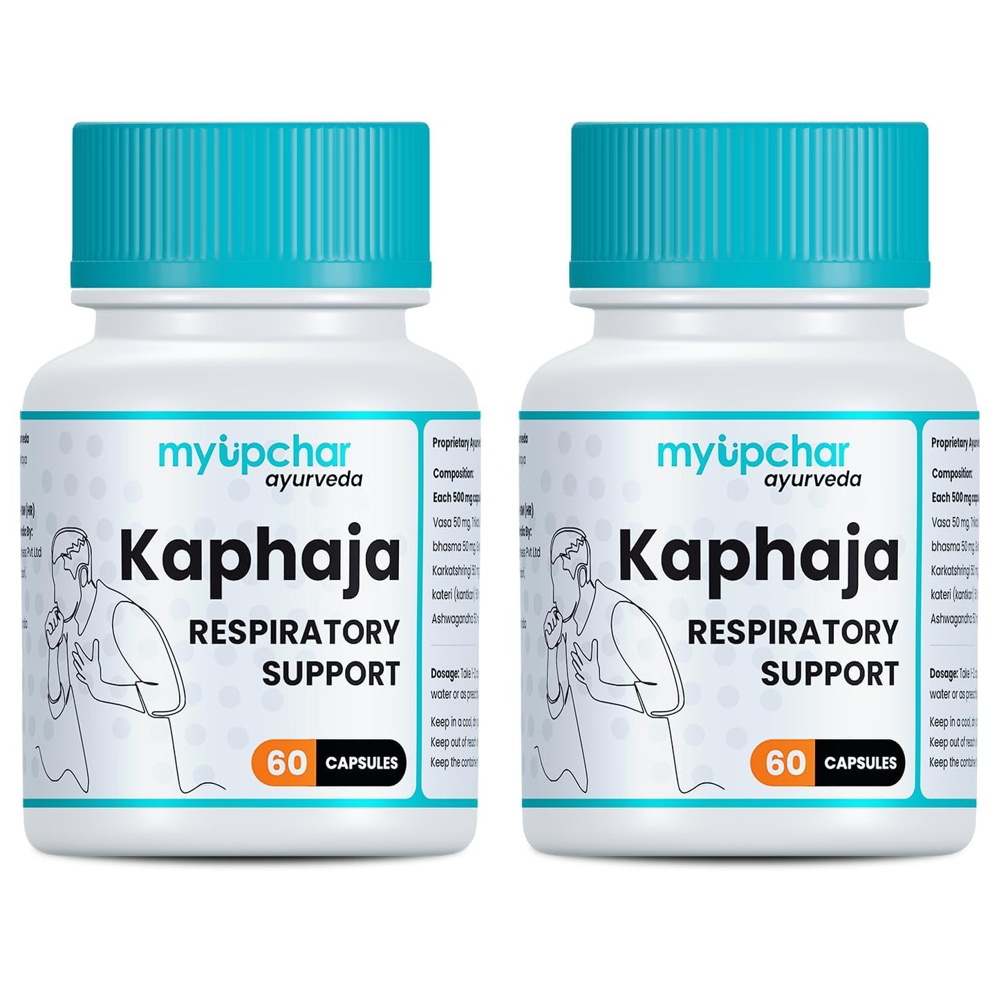 myUpchar Ayurvedic Kaphaja Respiratory Support & Lung Detox 60 Tablets with Powe