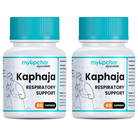 myUpchar Ayurvedic Kaphaja Respiratory Support & Lung Detox 60 Tablets with Powe
