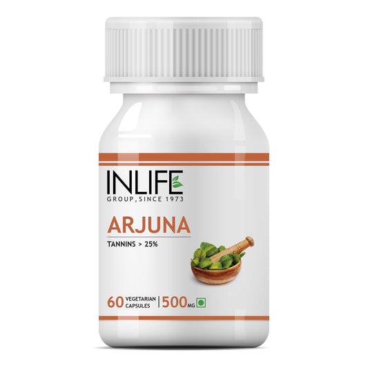 Inlife Arjuna Supplement 500 mg - 60 Vegetarian Capsules