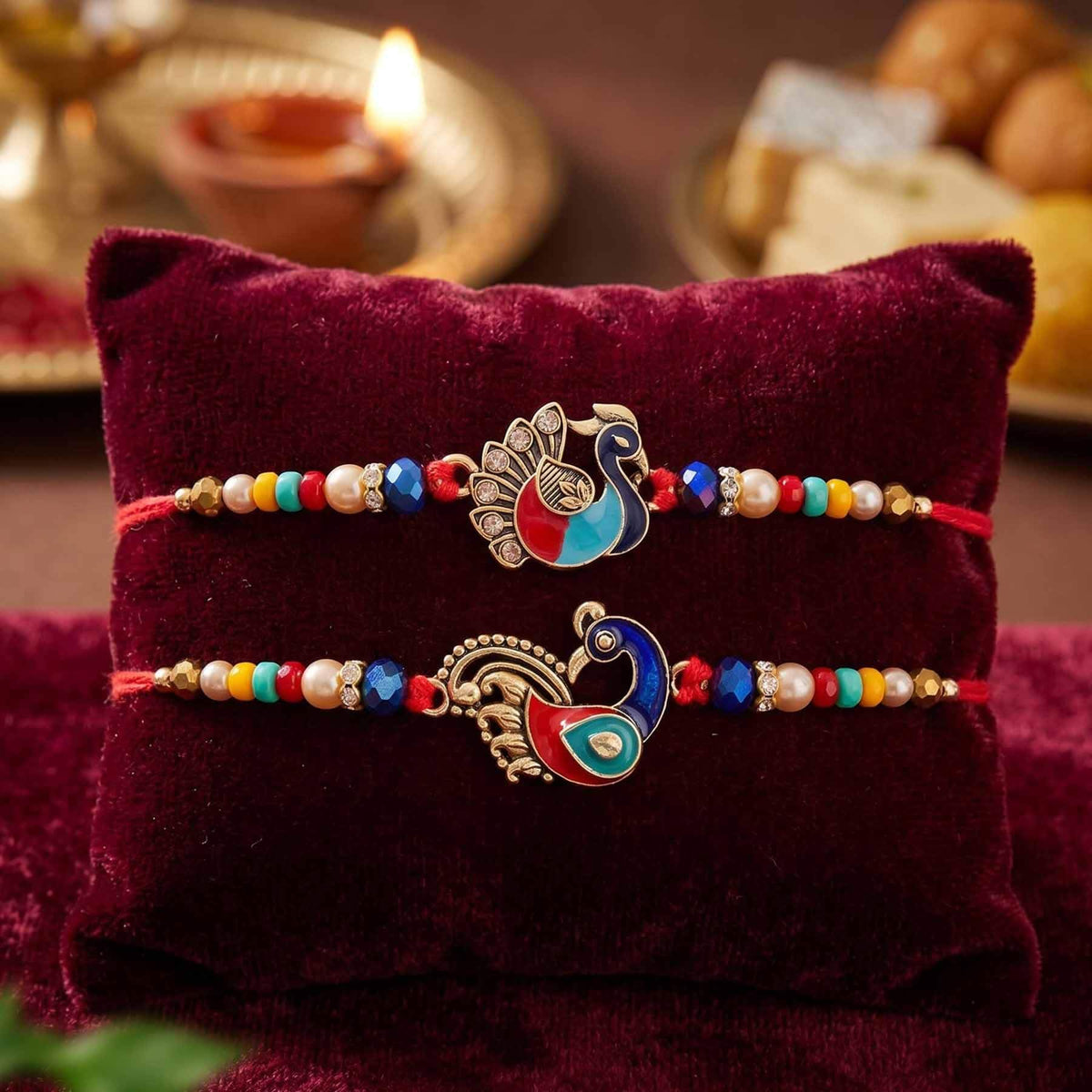 TIED RIBBONS Rakhi for Brother with Chocolate Gift Pack - Set of 2 Rakhi for Kids with Cadbury Celebrations Chocolates and Roli Chawal Tikka