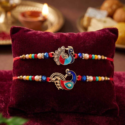 TIED RIBBONS Rakhi for Brother with Chocolate Gift Pack - Set of 2 Rakhi for Kids with Cadbury Celebrations Chocolates and Roli Chawal Tikka