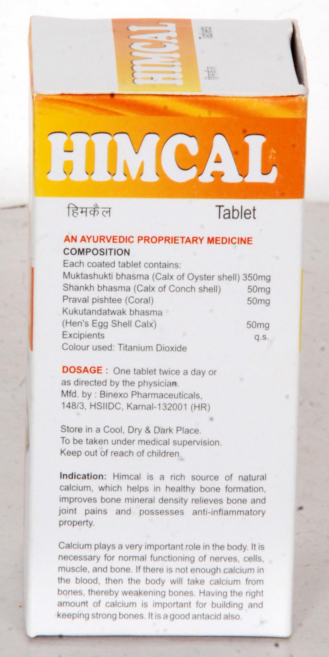 Himanshi Healthcare Herbal Calcium Tablets – Natural Calcium for Strong Bones, Teeth & Joint Support | Bone Health Supplement for Men & Women – 100 Tablets