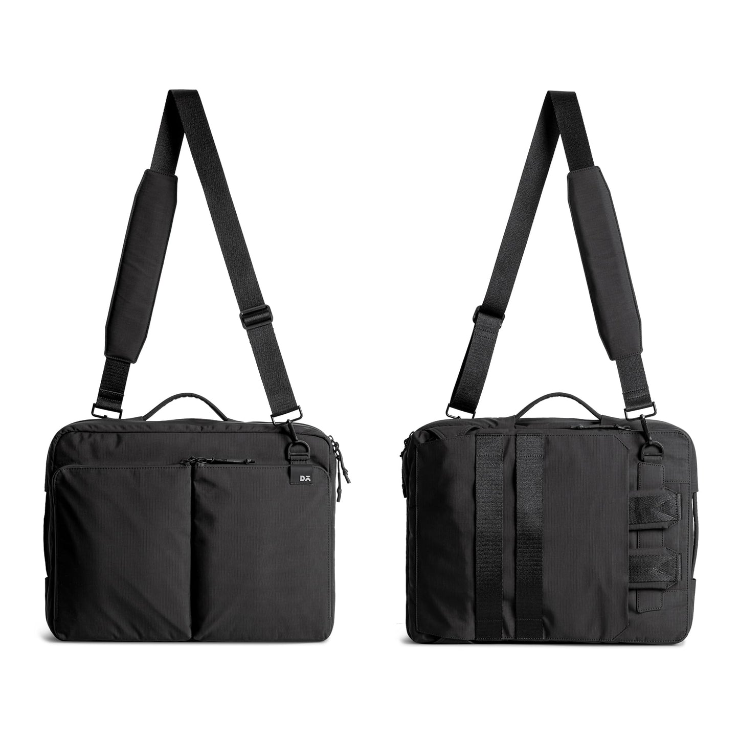 DailyObjects Pivot Convertible Briefpack Bag (16L) |Unisex|Fits 13/14/15.6 inch Laptop/Macbook Pro/Air|Lightweight|Stylish Backpack|Office/Daily Use/Travel|Multi Pocket|Adjustable Strap-Black