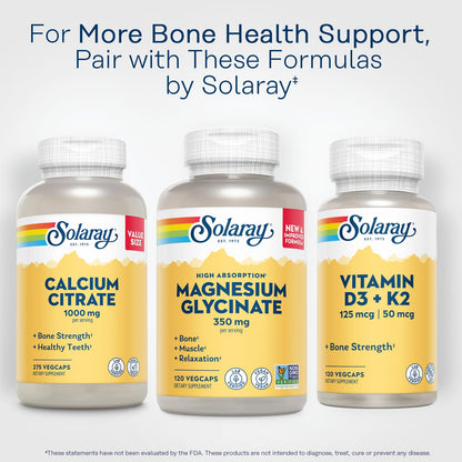 SOLARAY Magnesium Glycinate With Bioperine, Healthy Relaxation, Muscle Function & Bone Support (120 Count) - Capsule