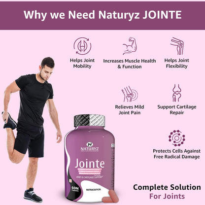 Naturyz - 1500mg Glucosamine, 400mg Chondroitin and 400mg MSM Per Serving for Cartilage Jointe Maximum Strength - 60 Tablets