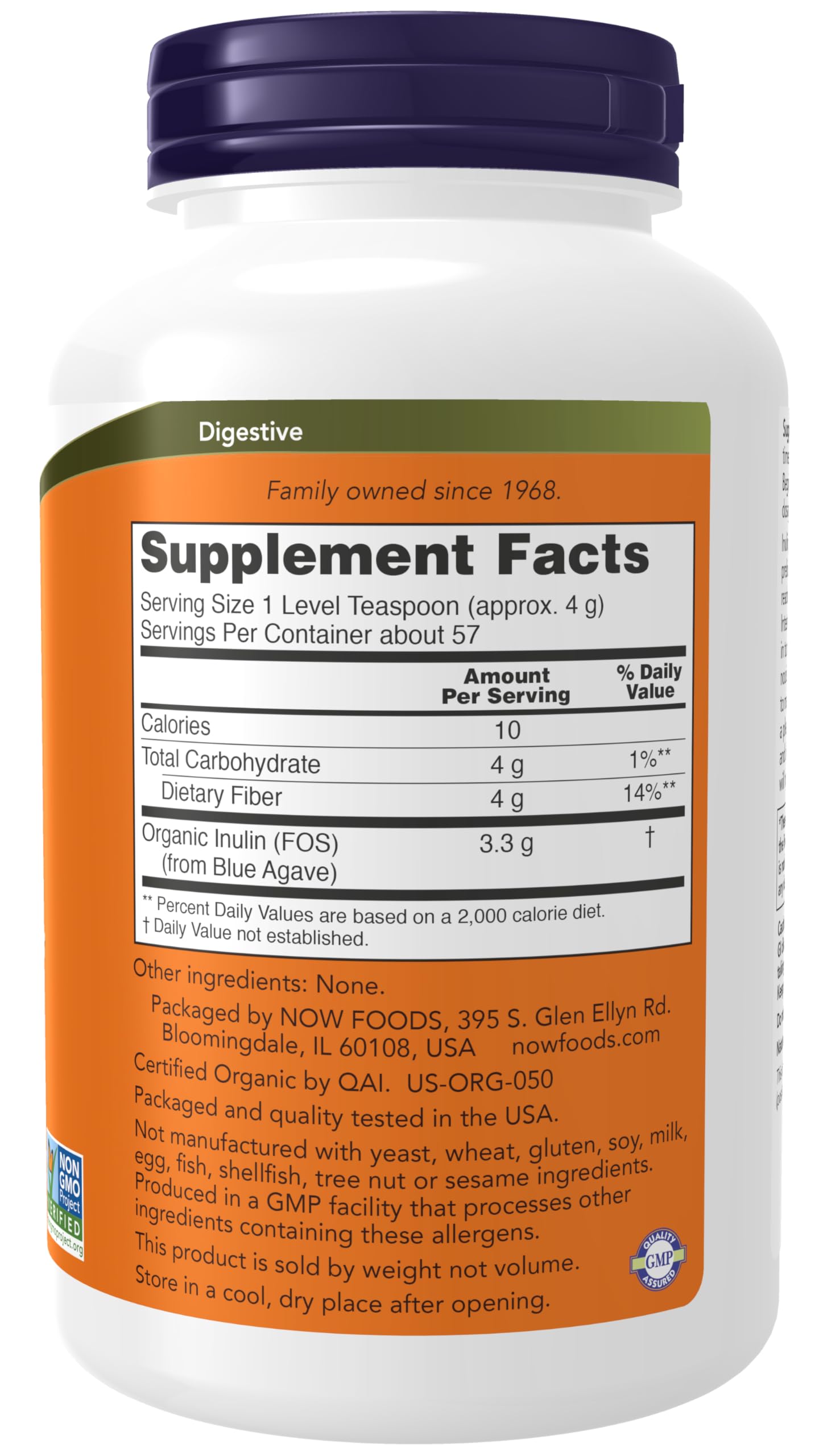 Now Foods Organic Inulin Pure Powder - 227 g- image 8