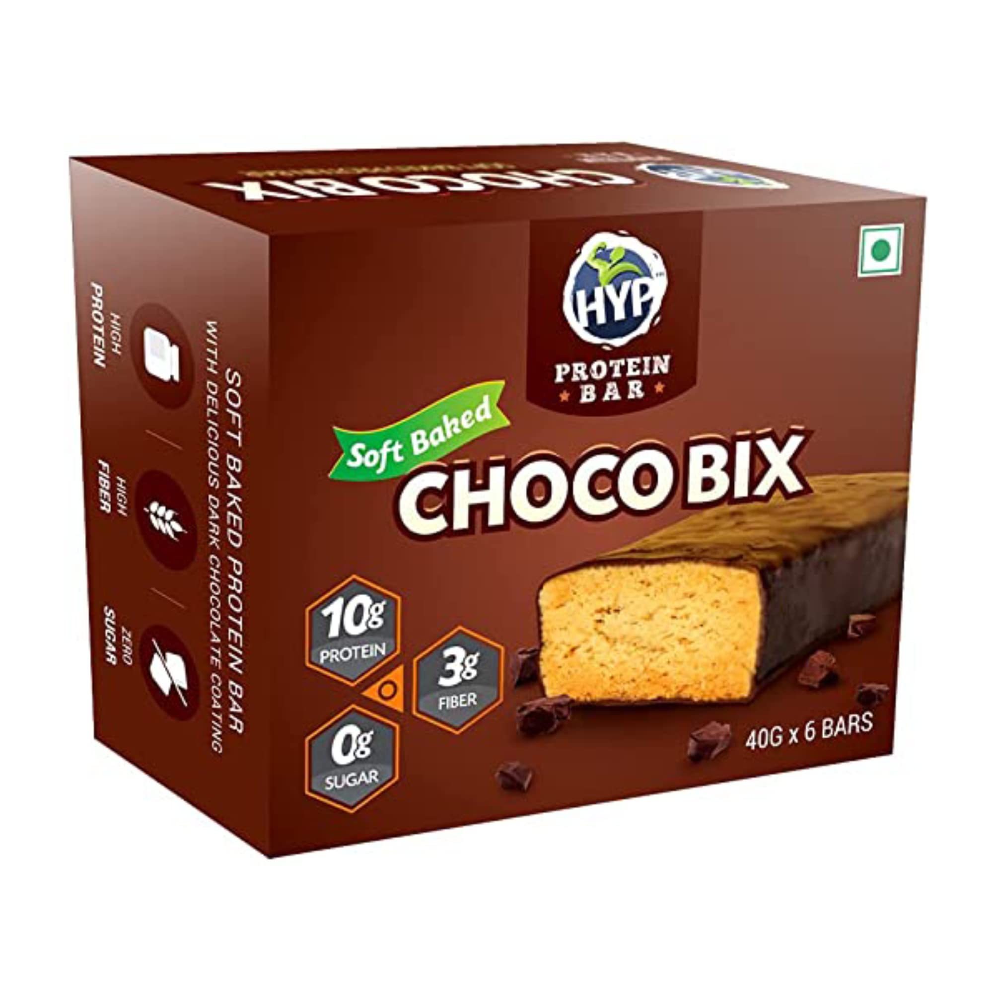 HYP Zero Sugar Protein Bar, Choco Bix | 10G Protein Energy Bar | Sugar ...