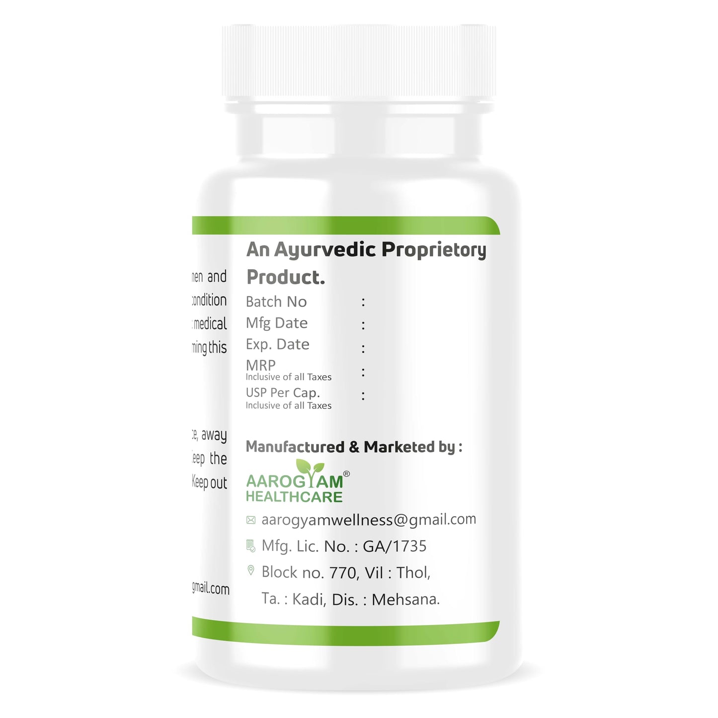 AAROGYAM HEALTHCARE Aloevera Capsules for Healthy Skin & Hair, Improves Digestion, Strengthens Immunity | Natural Extract of Aloe Vera for Men & Women - (60 Capsules)