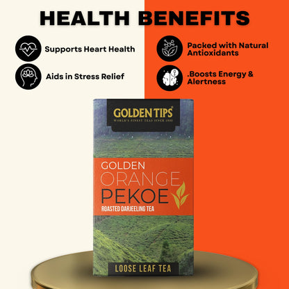 Golden Tips Darjeeling Orange Pekoe Loose-Leaf Black Tea, Premium Himalayan Single-Origin Tea, Handpicked & Expertly Processed for Rich Aroma & Flavor,Fresh & Authentic, (100 gram- 50 Cups)