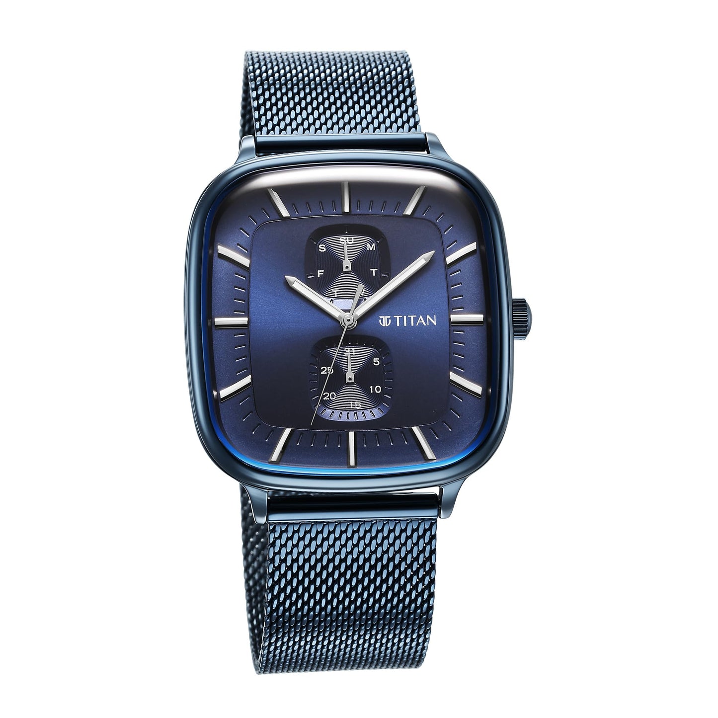 Titan Avant Garde Quartz Multifunction Midnight Blue Dial Metallic Blue- image 5