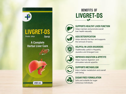 Livgret-DS Syrup | A Complete Herbal Liver Care | Sugar Free