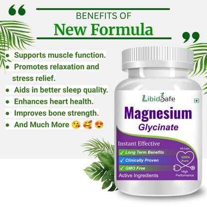 Magnesium Glycinate Capsules – 200mg, 30 Count | High Absorption Magnesium Supplements