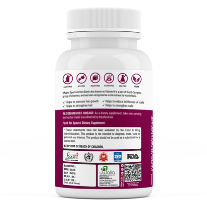 Mypro Sport Nutrition Biotin | Beauty Capsules | Promotes Healthy Hair | Skin & Nails |Helps Support Energy Metabolism | Helps Convert Food Into Energy For Men And Women -60 Capsules