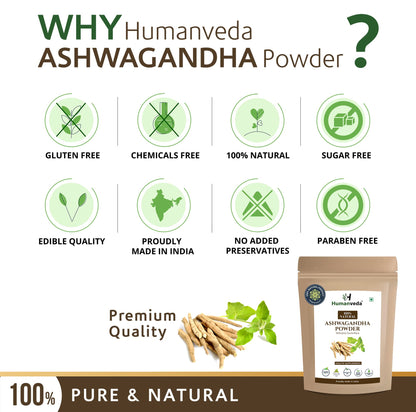 Humanveda Natural Ashwagandha Powder and Shatavari Powder - For Immunity Booster, Womens & Mens Health Care, 100g Each (100 * 2=200g)