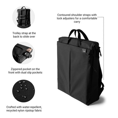 DailyObjects Water Resistant Pivot Workpack Bag (19L) for Men & Women|Fits 13/14/15.6 inch Laptop/Macbook Pro/Air|Lightweight| Backpack |Office/Daily Use/Travel|Multi Pocket|Padded Strap (Black)