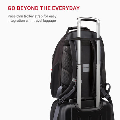 WENGER, Legacy 16 Inch Laptop Backpack,21 Liters Black/Grey, Swiss Designed-Blend of Style and Function, 600631
