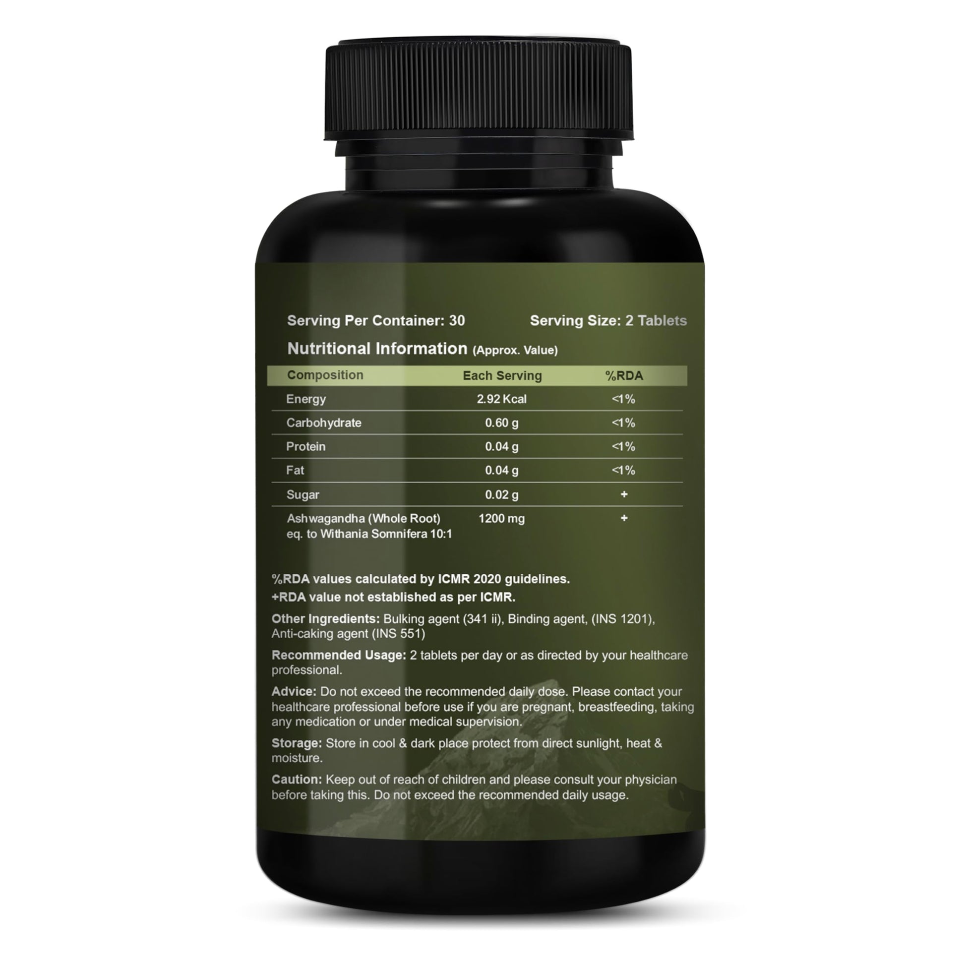 CUREFOREVER Ashwagandha Supplement 1200mg - 60 Tablets for Men & Women,- image 3