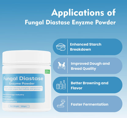 Fungal Diastase Enzyme Powder by Bioven Ingredients, Non-GMO Supplement,Helps in Dough Fermentation, Dietary Supplements/Food and Beverages