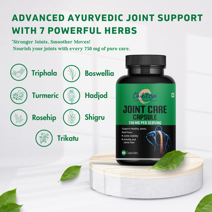 Chikitsya Joint Care Capsules for Joint Pain Relief | Boswellia, Curcumin and Triphala | Joint Support Supplement for Cartilage &Muscles Health| Increased Mobility For Men&Women-60 Veg Capsules