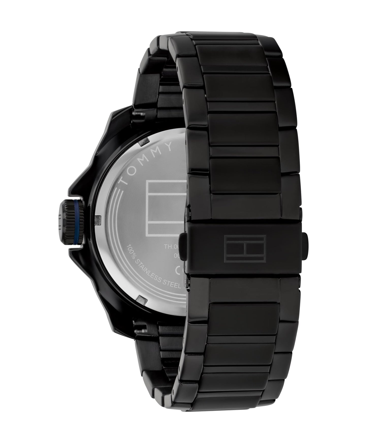 Tommy Hilfiger Men's Black Stainless Steel & Stainless Steel Bracelet Blue Dial Analog Watch