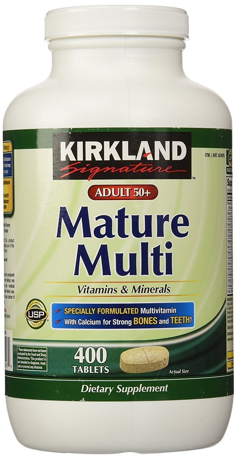 Kirkl& Adult 50+ Mature Multi Vitamins & Minerals,400 Tablets, 800 grams