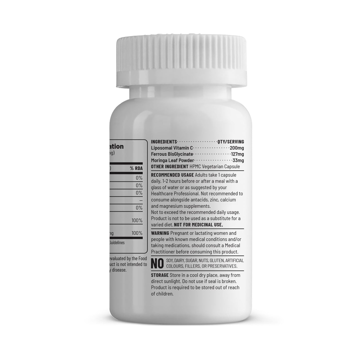 Unived Men’s Iron Supplement | 21mg Ferrous Bisglycinate + 80mg Liposomal Vitamin C | 100% RDA Iron & Vitamin C | High Absorption, Gentle on Stomach | Vegan | 60 Capsules