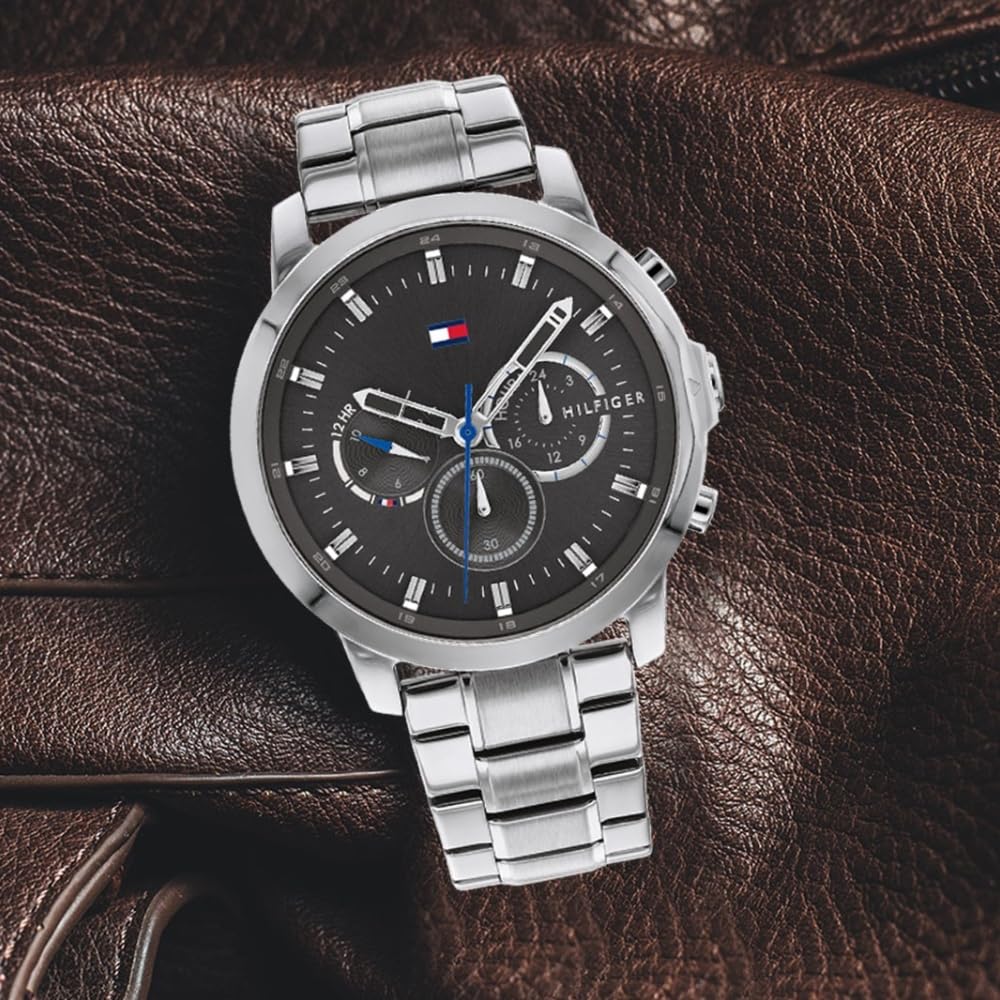 Tommy Hilfiger Quartz Analog Grey Dial Stainless Steel Strap Watch for Men