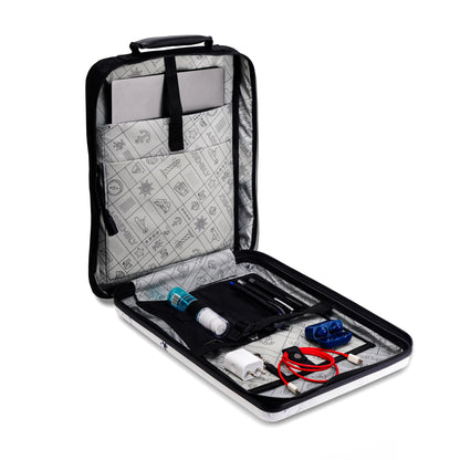 Assembly Edge Hard Shell Laptop Backpack for Men Women 15.6 Inch Rigid Polycarbonate Office Travel Bag with Breathable Back Marble