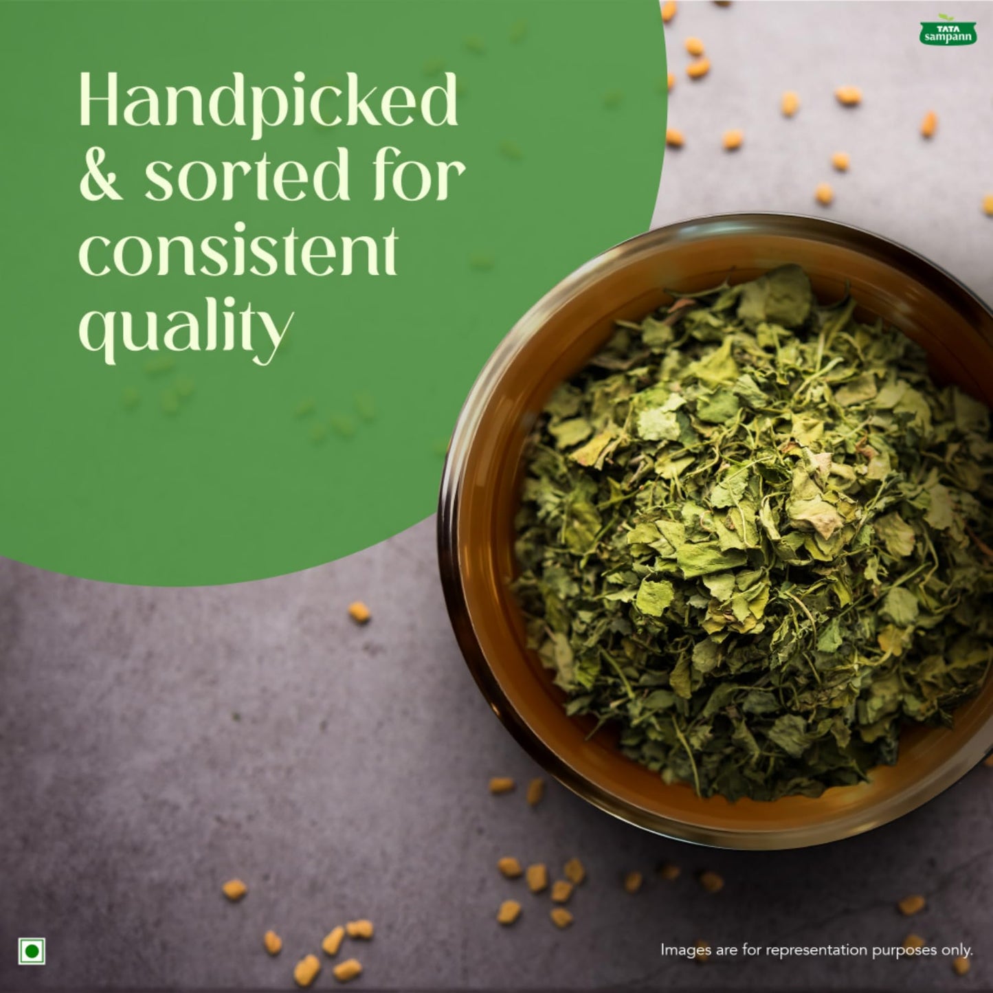 Tata Sampann Kasuri Methi, 25 g, Naturally Sun Dried, Handpicked & Sorted, Rich Aroma & Authentic Flavour