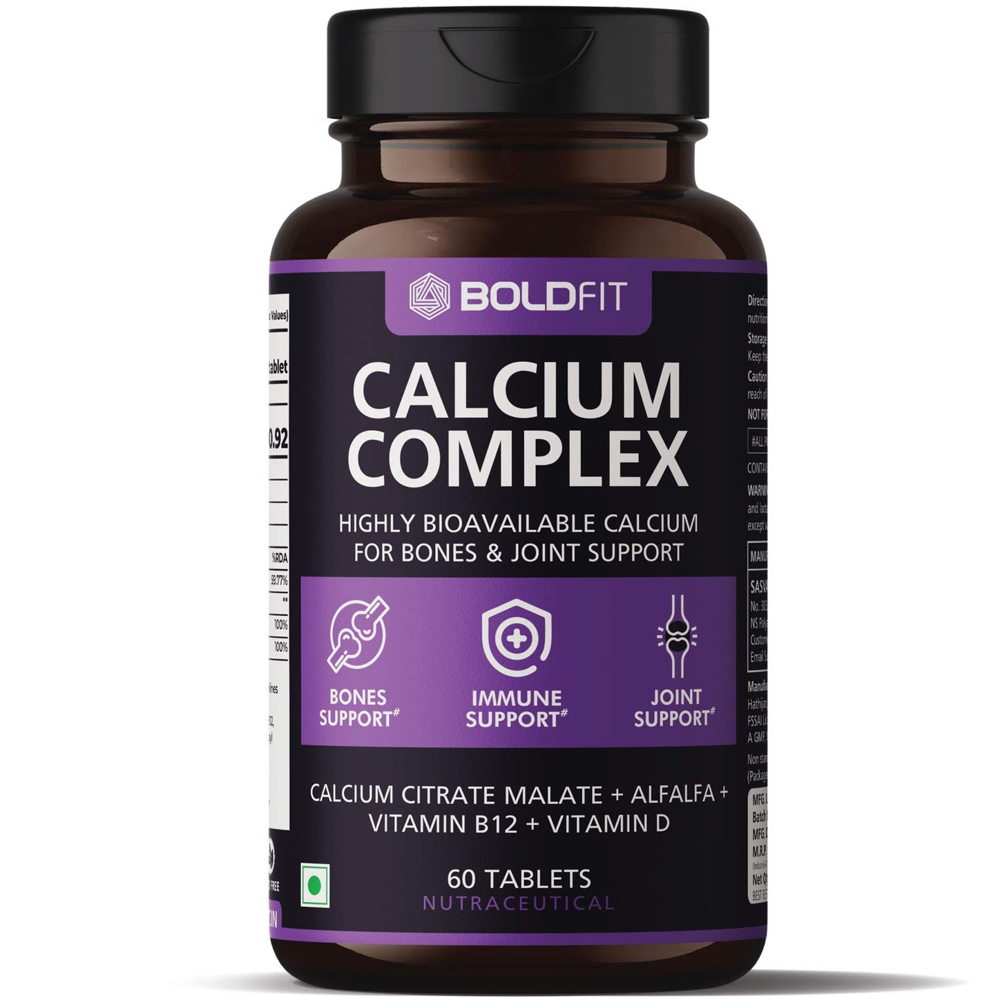 Boldfit Multivitamin For Men & Women (120 Veg Tablets) & Calcium Complex Supplement 1000mg (60 Vegetarian Tablets)