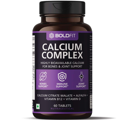 Boldfit Multivitamin For Men & Women (120 Veg Tablets) & Calcium Complex Supplement 1000mg (60 Vegetarian Tablets)