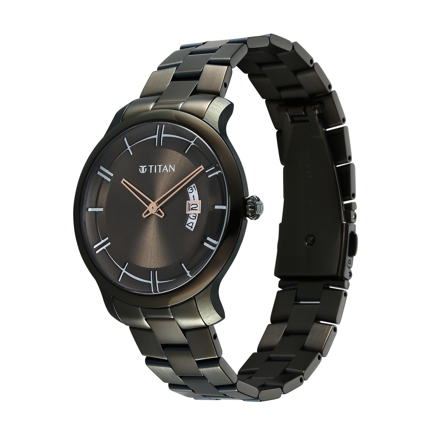 Titan Clasique Slim Quartz Analog with Date Green Dial Stainless Steel- image 4