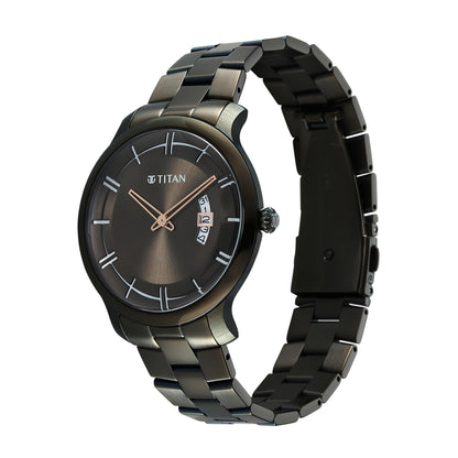 Titan Clasique Slim Quartz Analog with Date Green Dial Stainless Steel- image 4