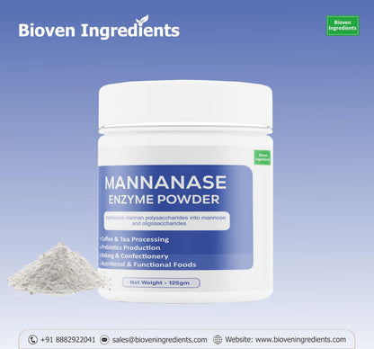 Bioven Ingredients Mannanase Enzyme, Non-GMO, Dietary Supplements/Food and Beverages, Broad pH Range of Activity, Excellent Thermostability, Hydrolyse Mannan, No Filters/Binder