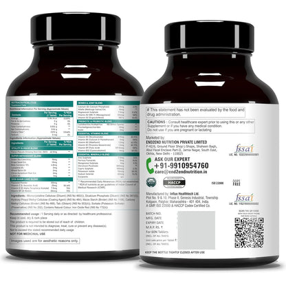 End2End Nutrition Omega 3 Fish Oil capsules and Multivitamin tablets with 33 Vitamins, Minerals and Herbs for Men and Women | Heart, Brain, Eye & Skin Health - (30x2)