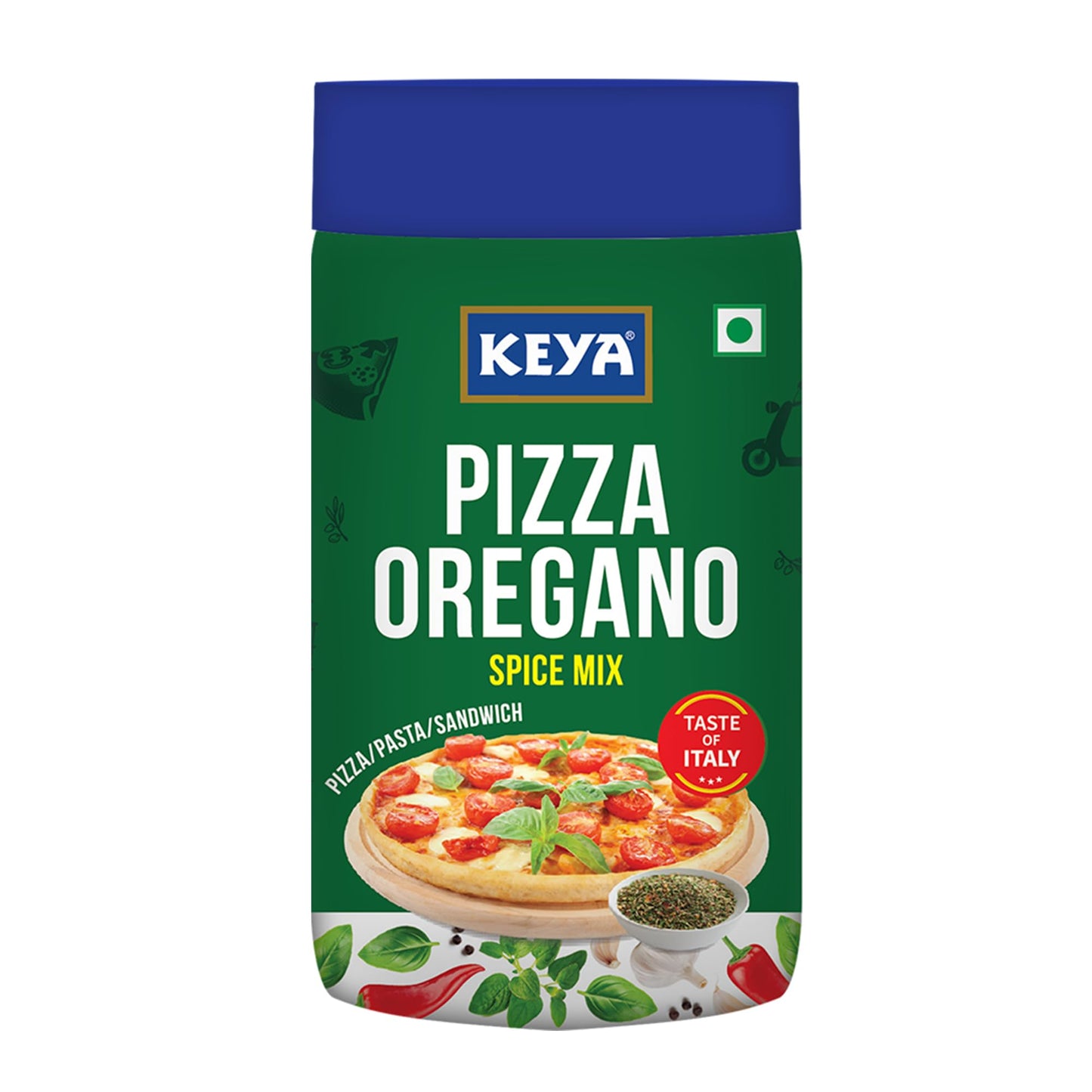 Keya Italian Pizza Oregano | Pizza Oregano Spice Mix | Healthy Italian Seasoning | Multipurpose Seasoning| 100% Natural | Vegan | Zero Preservatives, Artifical Colours & Flavours |No MSG | Marinade Mix, Dip Mix, Sprinkler |Perfect for Pizza, Pasta, Garlic