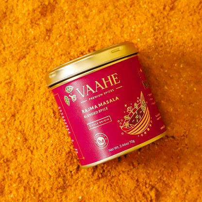 VAAHE Premium Rajma Masala | 15+ Natural Spices | Freshly Ground and Packed | 100% Pure and Natural | Single Origin | Premium Tin Box (70 gm)