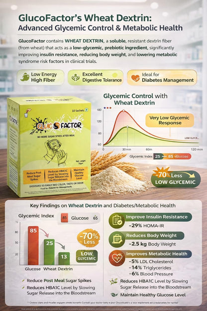 Glucofactor Natural Sugar Control Powder 50g | 10 Sachets Food for Special Dietary Use | Plant Based Nutritional Supplement for Daily Routine & Balanced Lifestyle Support