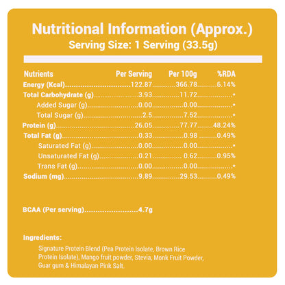 POD NUTRITION Plant Protein Isolate | Hapus Mango - (Pack of 6) | 26g Protein/Sachet | Vegan, No Added Sugar, Dairy Free | 100% Authentic & No Adulteration | Clean, Light & Easy to Digest | Travel Pack