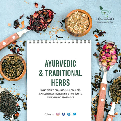Tifusion Pure and Natural Darjeeling Black Tea with Rose Orange Cinnamon Cardamom & Clove for Digestion Glowing Skin Single Estate Whole Leaf Tea (20 Tea Bag)