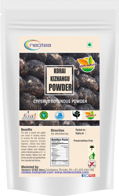 Neotea Korai Kilangu Powder | Cyperus Rotundus | Nagarmotha Nut Grass Root | Ayu