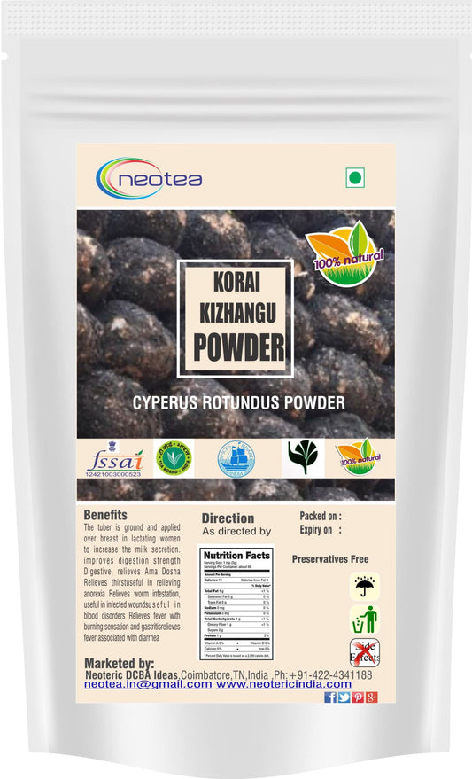 Neotea Korai Kilangu Powder | Cyperus Rotundus | Nagarmotha Nut Grass Root | Ayu