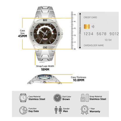 TIMEX Round 45mm Brown Dial Analog Men Watch - TW000EL09
